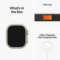 Apple Watch Ultra GPS + Cellular 49mm Titanium Case with Black/Gray Trail Loop - S/M - iBite Nitra G6