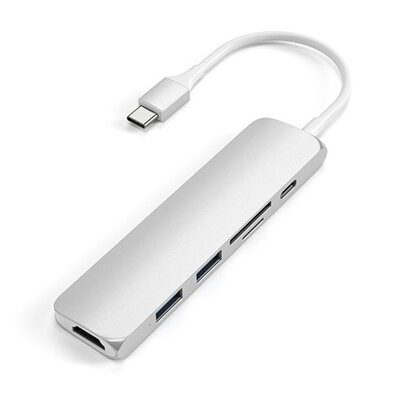 Satechi USB-C Slim Multiport adaptér V2 - Silver