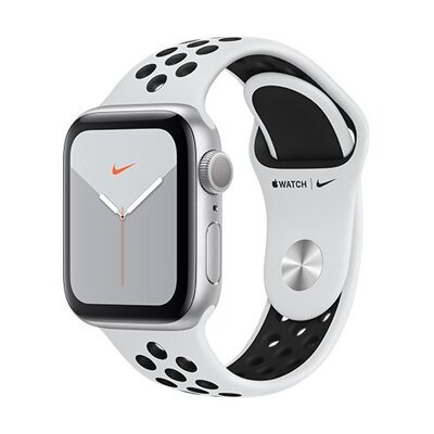 Apple Watch Nike Series 5 GPS, 40mm Silver Aluminium Case with Pure Platinum/Black Nike Sport Band