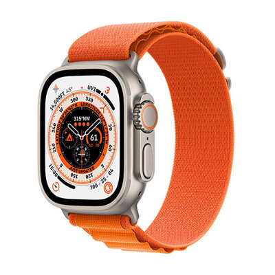 Apple Watch Ultra GPS + Cellular 49mm Titanium Case with Orange Alpine Loop - Small