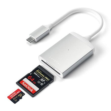 Satechi USB-C UHS-II Micro/SD Card reader - Silver