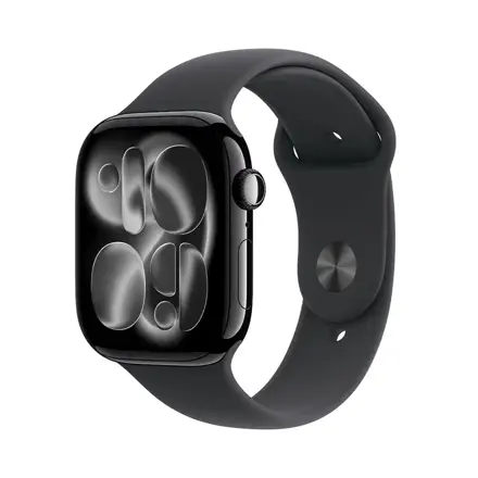 Apple Watch Series 11 GPS 42mm Jet Black Aluminium Case with Black Sport Band - S/M