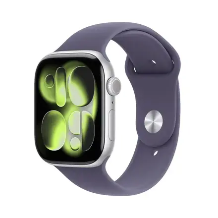 Apple Watch Series 11 GPS 42mm Silver Aluminium Case with Purple Fog Sport Band - S/M