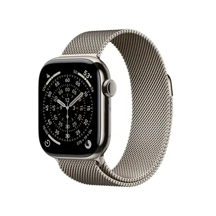 Apple Watch Series 11 GPS + Cellular 42mm Slate Titanium Case with Slate Milanese Loop