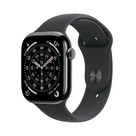 Apple Watch Series 11 GPS + Cellular 42mm Slate Titanium Case with Black Sport Band - S/M