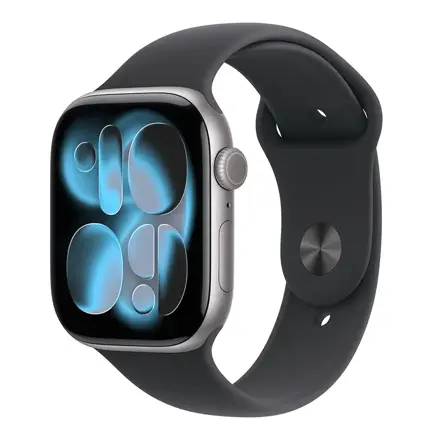 Apple Watch Series 11 GPS 46mm Space Grey Aluminium Case with Black Sport Band - S/M