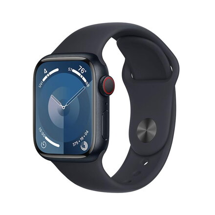 Apple Watch Series 9 GPS + Cellular 41mm Midnight Aluminium Case with Midnight Sport Band - M/L