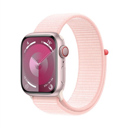 Apple Watch Series 9 GPS + Cellular 41mm Pink Aluminium Case with Light Pink Sport Loop