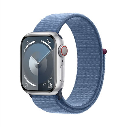 Apple Watch Series 9 GPS + Cellular 41mm Silver Aluminium Case with Winter Blue Sport Loop