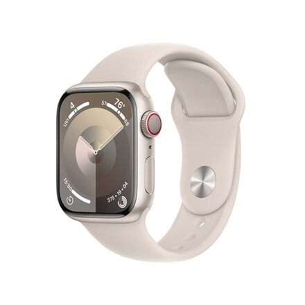 Apple Watch Series 9 GPS + Cellular 41mm Starlight Aluminium Case with Starlight Sport Band - M/L