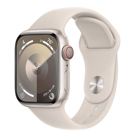 Apple Watch Series 9 GPS + Cellular 45mm Starlight Aluminium Case with Starlight Sport Band - S/M