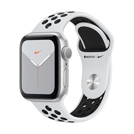Apple Watch Nike Series 5 GPS, 40mm Silver Aluminium Case with Pure Platinum/Black Nike Sport Band