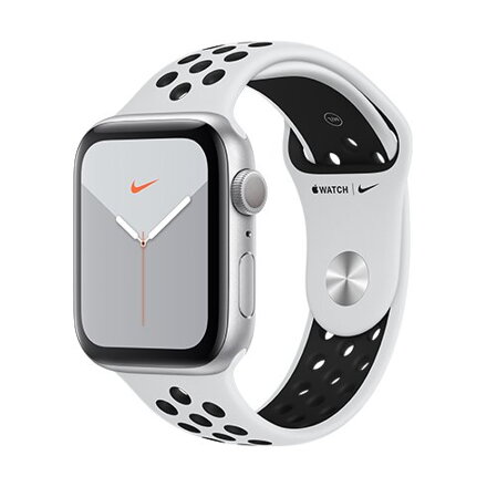Apple Watch Nike Series 5 GPS, 44mm Silver Aluminium Case with Pure Platinum/Black Nike Sport Band