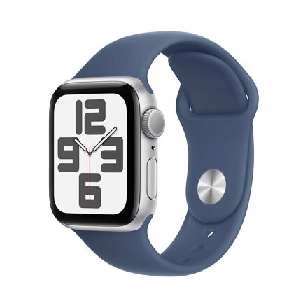 Apple Watch SE GPS 40mm Silver Aluminium Case with Denim Sport Band - S/M