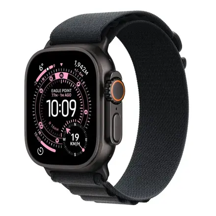 Apple Watch Ultra 3 GPS + Cellular 49mm Black Titanium Case with Black Alpine Loop - Small