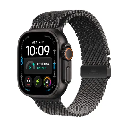 Apple Watch Ultra 4 GPS + Cellular 49mm Black Titanium Case with Black Titanium Milanese Loop - S