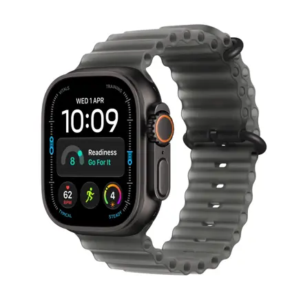 Apple Watch Ultra 4 GPS + Cellular 49mm Black Titanium Case with Translucent Black Ocean Band