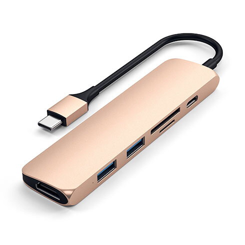Satechi USB-C Slim Multiport adaptér V2 - Gold