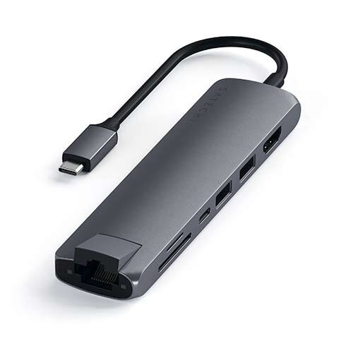 Satechi USB-C Slim Multiport adaptér with Ethernet - Space Gray