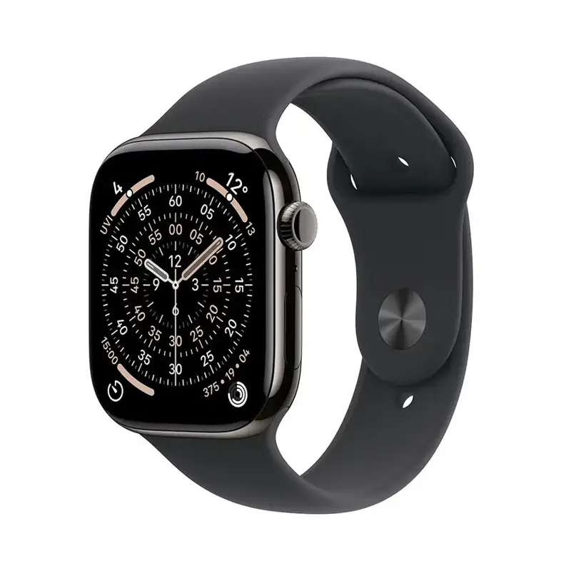 Apple Watch Series 11 GPS + Cellular 42mm Slate Titanium Case with Black Sport Band - S/M Apple Watch Series 11 GPS + Cellular 42mm Slate Titanium Case with Black Sport Band - S/M