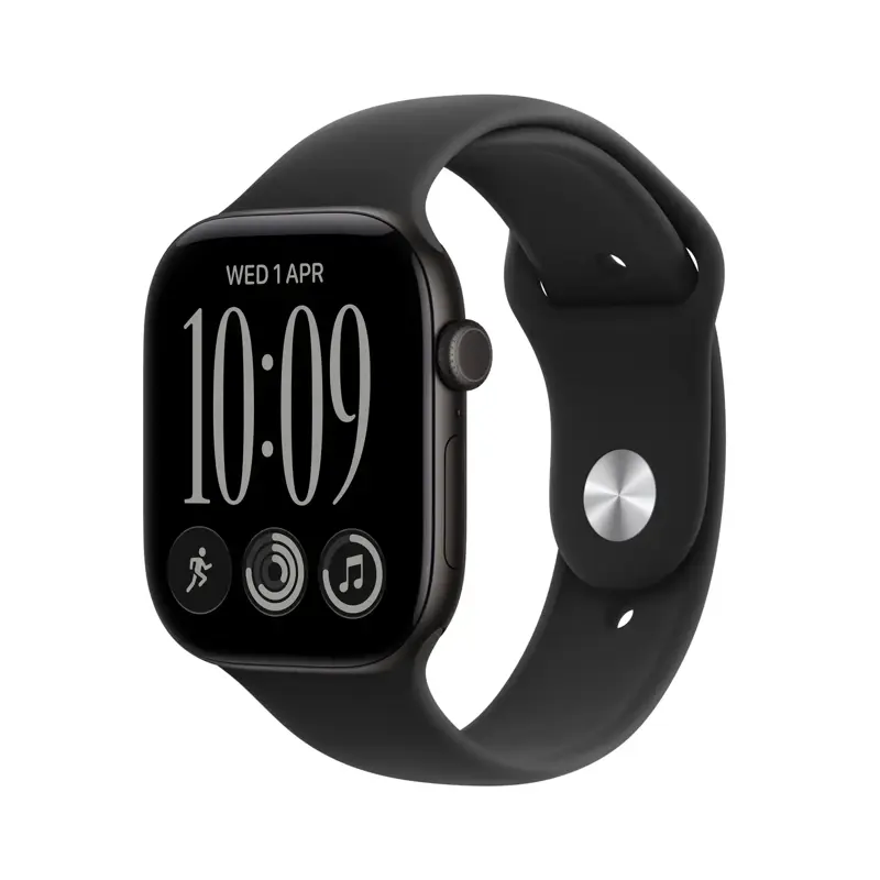 Apple Watch Series 12 GPS + Cellular 42mm Black Aluminium Case with Black Sport Band - S/M
