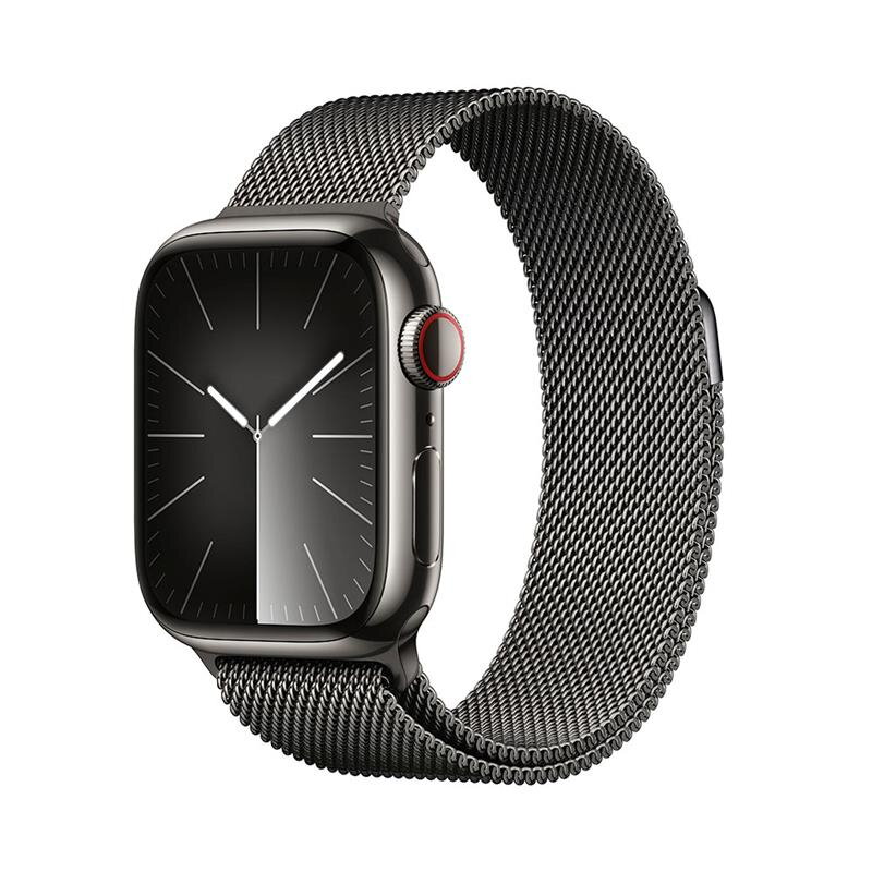 Apple Watch Series 9 GPS + Cellular 41mm Graphite Stainless Steel Case with Graphite Milanese Loop