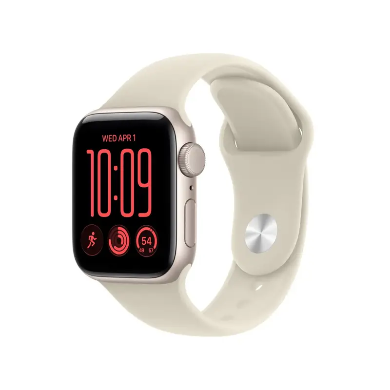 Apple Watch SE 3 GPS 44mm Starlight Aluminium Case with Sand Sport Band - M/L