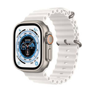 Apple Watch Ultra GPS + Cellular 49mm Titanium Case with White Ocean Band
